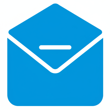 Create a mail letter icon in color #1468C3