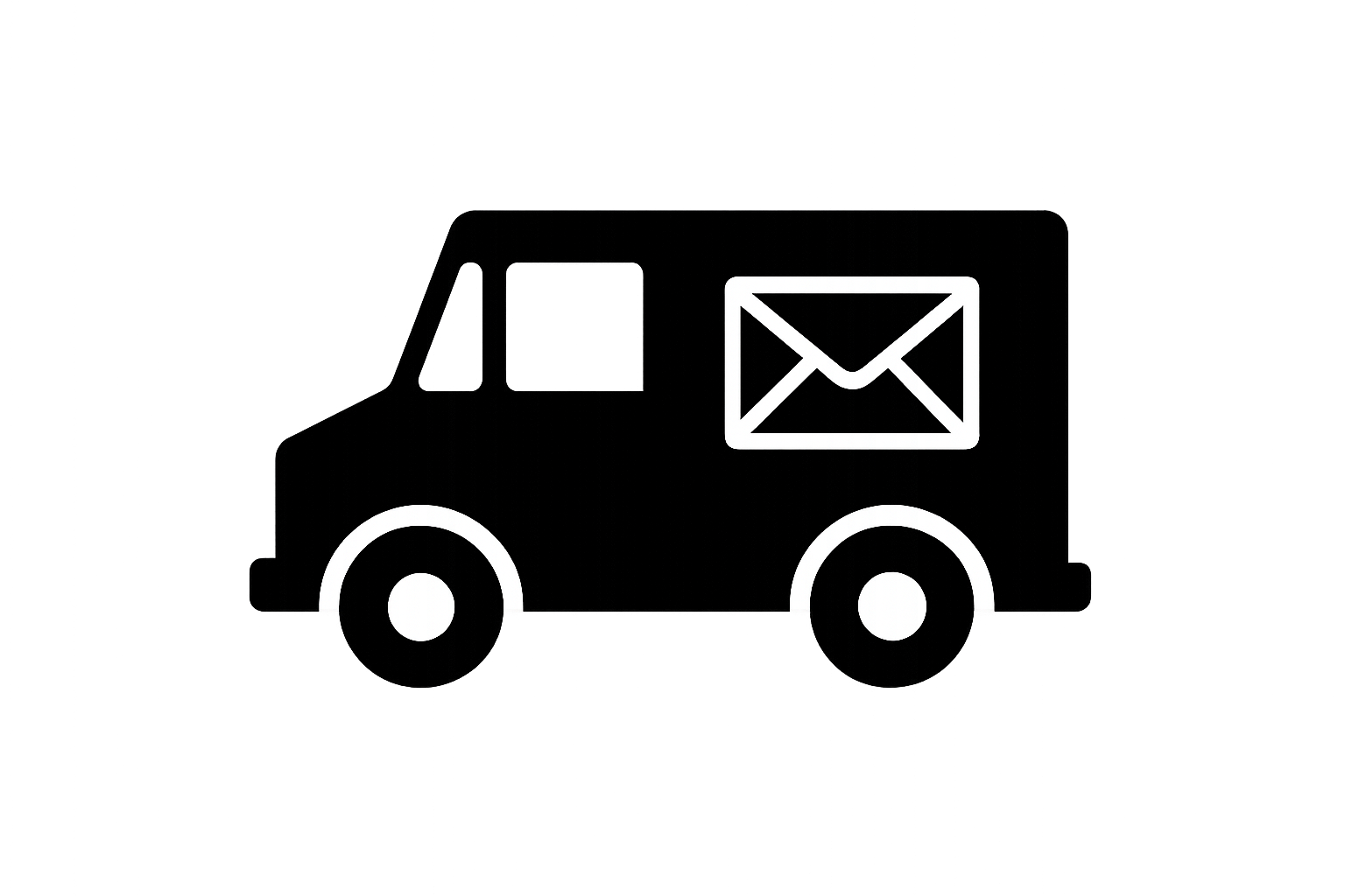make a us mail truck icon. in black