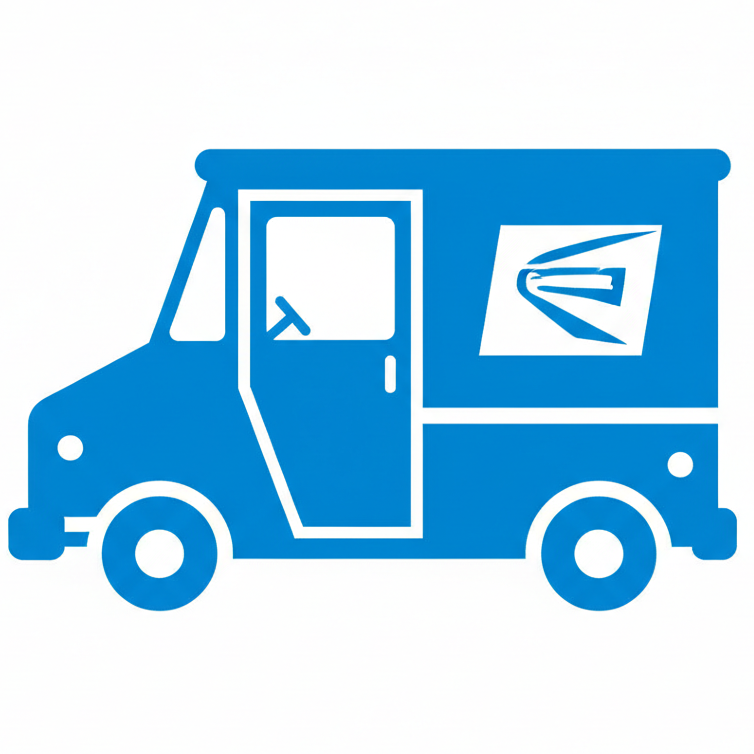 make an icon of a usps mail truck in color 1468c3